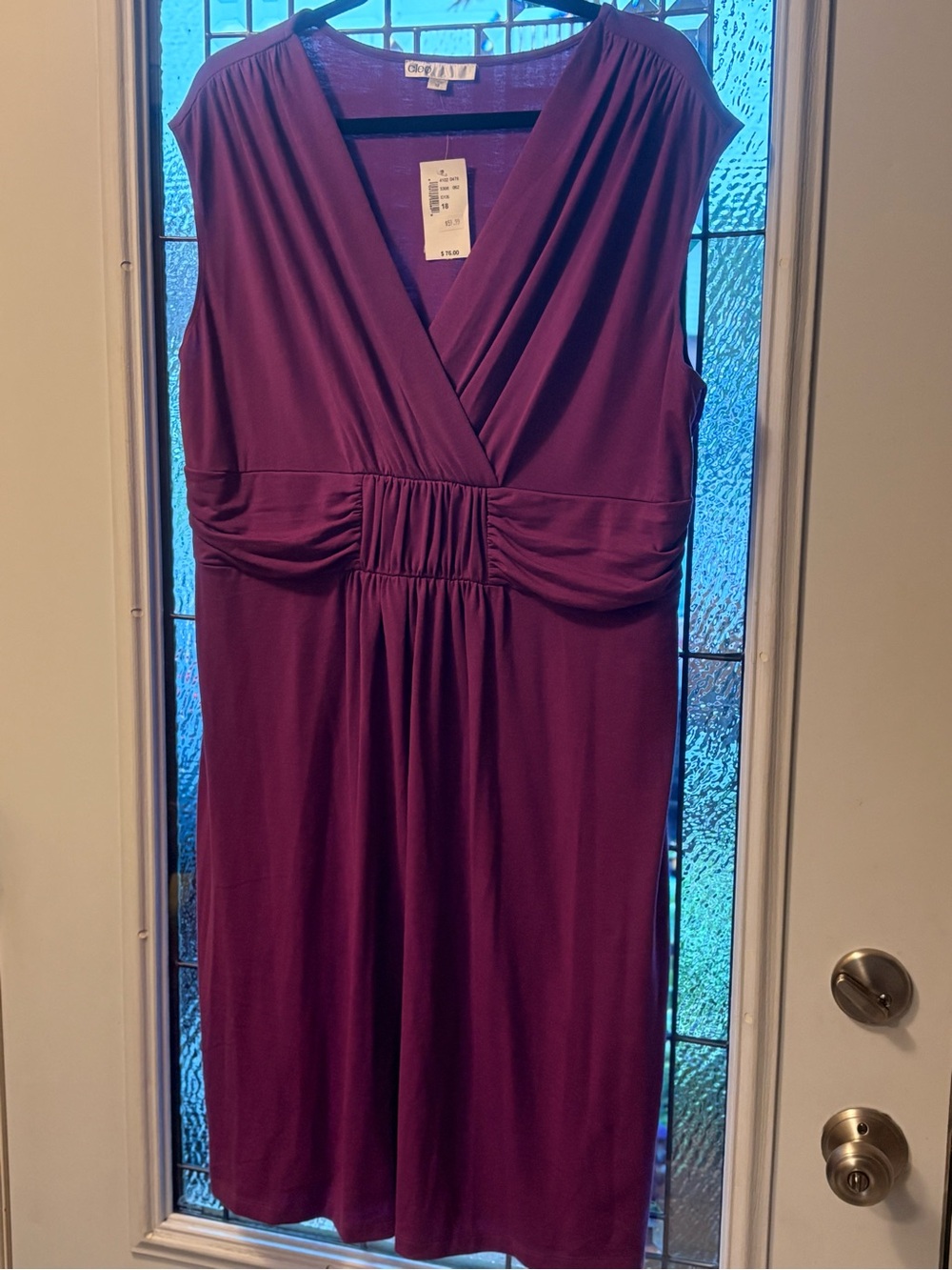 City Chic Plum Faux-Wrap Midi Dress